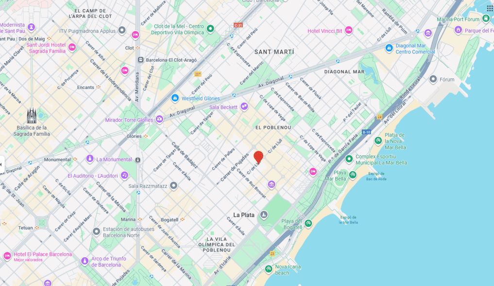 Playa Barcelona desde hotel Travelodge